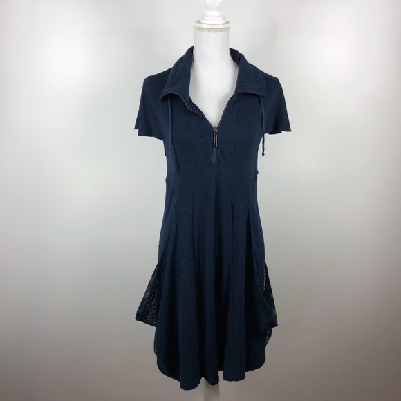 Philosophy Blue Zip Front Jersey Dress M - Picture 1 of 8